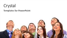  Presentation with employment law men women - PPT theme with heads people - closeup portrait of many men background and a white colored foreground