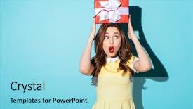  Presentation with box - PPT layouts featuring heads people - portrait of a shocked young background and a arctic colored foreground