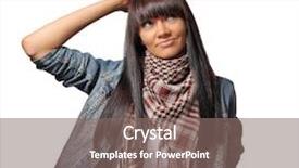  Presentation with thinking - Beautiful slide deck featuring heads people - portrait of beautiful brunette woman backdrop and a gray colored foreground