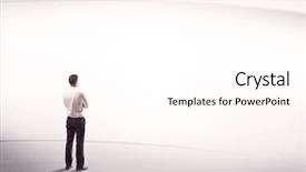  Presentation with space suit - PPT layouts with heads people - young sales business male background and a white colored foreground