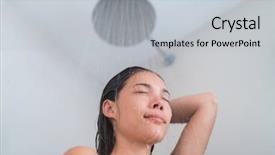  Presentation with under water - Audience pleasing slides consisting of heads people - young woman taking a hot backdrop and a light gray colored foreground