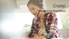  Presentation with customer service and professionalism - Slide deck featuring headset - customer service representative working background and a mint green colored foreground