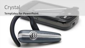  Presentation with phone - Audience pleasing presentation theme consisting of headset-and-pda-phone backdrop and a light gray colored foreground