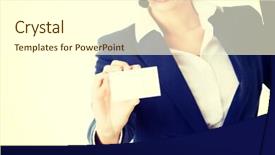  Presentation with emp - PPT theme enhanced with headset holding a blank emp background and a  colored foreground