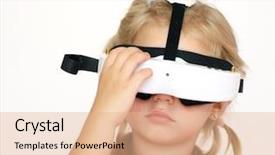  Presentation with augmented reality education - Presentation consisting of headset innovation technology and education background and a  colored foreground