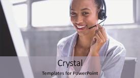  Presentation with race - Colorful presentation theme enhanced with headset while working on computer backdrop and a light gray colored foreground