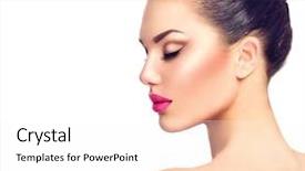  Presentation with luxury fashion - Amazing presentation having headshot - beautiful brunette woman profile portrait backdrop and a white colored foreground