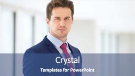  Presentation with confident - Slides featuring headshot - portrait of confident young businessman background and a ocean colored foreground