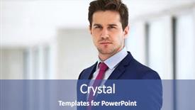  Presentation with confident - PPT theme with headshot - portrait of confident young businessman background and a ocean colored foreground