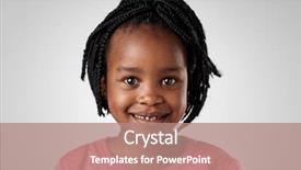  Presentation with black girl - Slides consisting of headshot - portrait of real african black background and a coral colored foreground