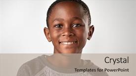  Presentation with black child - Amazing PPT theme having headshot - portrait of real happy african backdrop and a mint green colored foreground