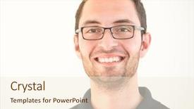  Presentation with arabic - Beautiful presentation theme featuring headshot - young arabic man backdrop and a cream colored foreground