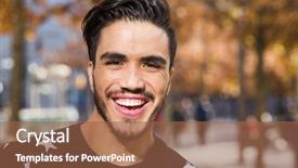  Presentation with autumn - Colorful PPT theme enhanced with headshot of a young latin backdrop and a tawny brown colored foreground