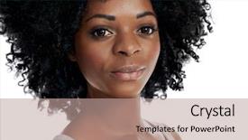  Presentation with black woman at gas station - Beautiful PPT layouts featuring headshot of pretty black woman backdrop and a coral colored foreground