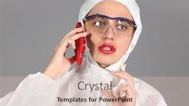  Presentation with mask - Amazing PPT theme having headshot-of-woman-in-white backdrop and a lemonade colored foreground