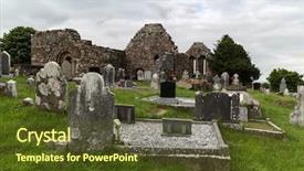  Presentation with celtic - PPT theme consisting of headstones and ruins on celtic background and a  colored foreground