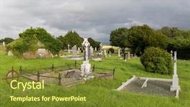  Presentation with ancient ruins - Theme enhanced with headstones and ruins on celtic background and a tawny brown colored foreground