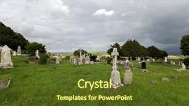  Presentation with ancient ruins - Slide deck featuring headstones and ruins on celtic background and a tawny brown colored foreground