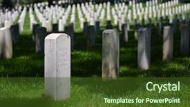  Presentation with united nations weapons - Audience pleasing theme consisting of headstones in arlington national cemetery backdrop and a tawny brown colored foreground