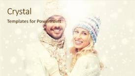  Presentation with christmas borders winter - PPT layouts consisting of headwear - winter fashion couple christmas background and a  colored foreground