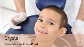  Presentation with heal - Amazing PPT theme having dental heal - teeth checkup at dentist's office backdrop and a coral colored foreground