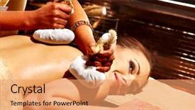  Presentation with ayurveda - Cool new PPT layouts with heal india - woman having ayurveda massage backdrop and a coral colored foreground