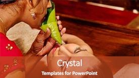  Presentation with ayurveda - Presentation design with heal india - woman having nose ayurveda spa background and a crimson colored foreground