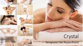  Presentation with health pictures - Presentation theme enhanced with healer - lady getting spa treatment different background and a lemonade colored foreground