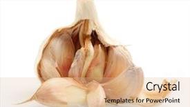  Presentation with herbal medicine garlic - PPT layouts featuring healht - garlic allium sativum has background and a lemonade colored foreground