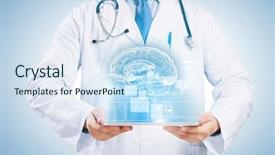  Presentation with healing hands - Audience pleasing presentation theme consisting of brain healing - close-up of doctor's body backdrop and a  colored foreground