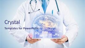  Presentation with healing hands - Colorful PPT theme enhanced with brain healing - close-up of doctor's body backdrop and a  colored foreground