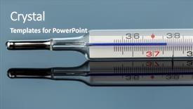  Presentation with fever - PPT theme with healing area - fever thermometer reflected background and a seafoam green colored foreground