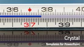  Presentation with brushed metal plate reflected - Theme consisting of healing area - fever thermometer reflected background and a  colored foreground
