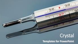  Presentation with brushed metal plate reflected - Amazing slides having healing area - fever thermometer reflected backdrop and a ocean colored foreground