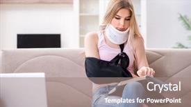  Presentation with student - Amazing theme having healing bones - injured woman student preparing backdrop and a coral colored foreground