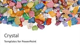  Presentation with stones - Theme featuring crystal healing - bright colorful stones background and a white colored foreground