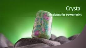 Presentation with crystal amethyst - Slide set having ruby in zoisite natural crystal background and a forest green colored foreground