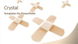  Presentation with bandages - Amazing PPT layouts having healing design - bandages on white backdrop and a cream colored foreground