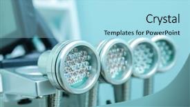  Presentation with skincare - Audience pleasing slide set consisting of healing design - modern skincare equipment in spa backdrop and a light blue colored foreground