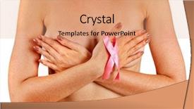  Presentation with cause - Colorful slides enhanced with healing design - pink badge on woman hand backdrop and a coral colored foreground