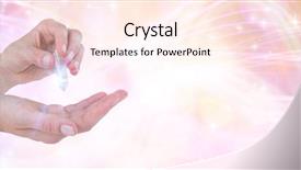  Presentation with precious alloy - Theme having healing design - woman holding precious gem background and a cream colored foreground