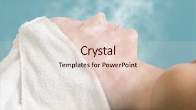  Presentation with steam - Beautiful PPT theme featuring healing free - relaxing during a facial steam backdrop and a lemonade colored foreground