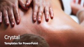  Presentation with healing hands - Slide deck enhanced with healing hands - young handsome man getting background and a tawny brown colored foreground