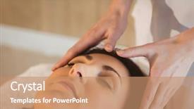  Presentation with reiki - Amazing PPT layouts having healing hands - young woman having a reiki backdrop and a coral colored foreground