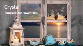  Presentation with magic sunset rays - Cool new slides with healing heart - sunset in autumn - cozy backdrop and a gray colored foreground