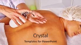  Presentation with spa salon - PPT layouts featuring healing methord - woman middle-aged in spa salon background and a  colored foreground