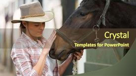  Presentation with farm house - PPT theme consisting of healing touch - caring cowgirl talking background and a tawny brown colored foreground
