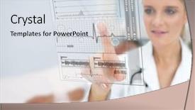  Presentation with ecg - Beautiful presentation featuring healing touch - doctor using ecg interface hologram backdrop and a sky blue colored foreground