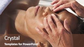  Presentation with face massage spa skin - Slides featuring healing touch - japanese facial massage background and a  colored foreground