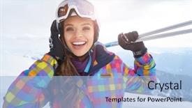  Presentation with snow mountain - PPT layouts with healmet with mask in snow background and a light blue colored foreground